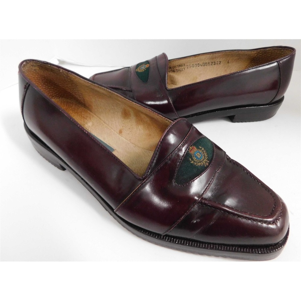 Bally Licencia Burgundy Leather Loafers 6.5 M‎